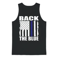 Back the Blue Thin Blue Line American Unisex Tank Top - Black – 1