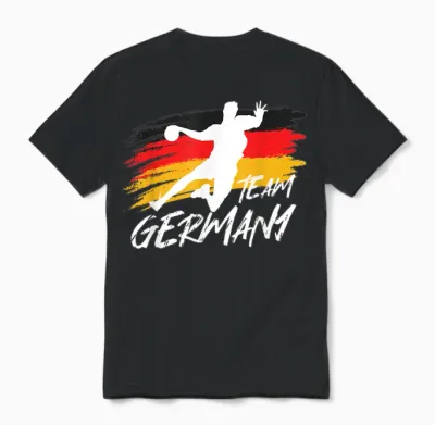 Handball Team Germany Flag Handballer Ball Sports Player T-Shirt, Black Unisex T-Shirt - Black
