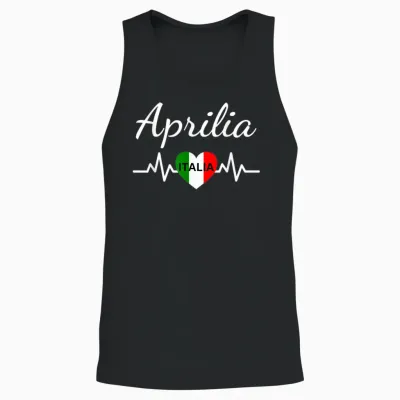 Italian Flag Aprilia - Matching Italian Souvenir T-Shirt, Black, S Unisex Tank Top - Black