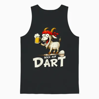 Bock Auf Dart Goat with Beer Mug Funny Dart Player T-Shirt, Black, S Unisex Tank Top - Black