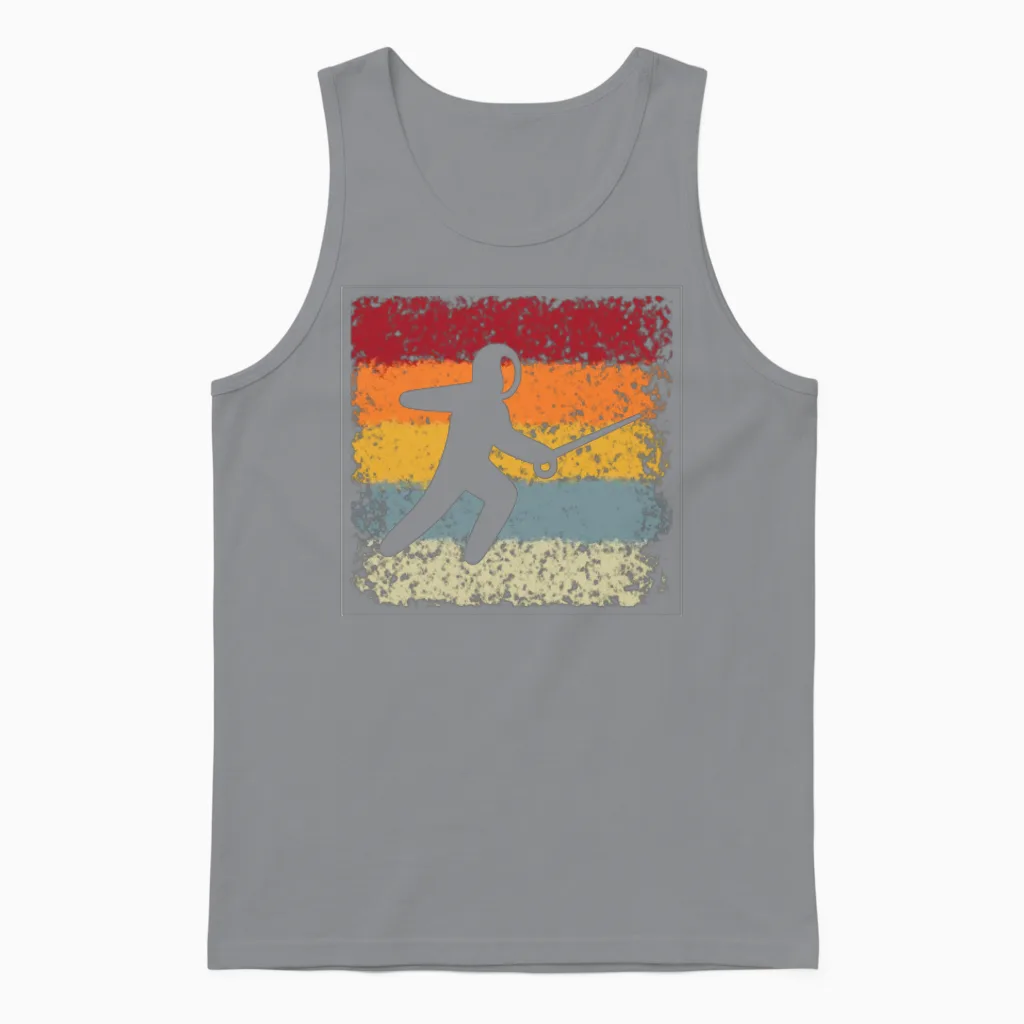 Fencing Retro Unisex Tank Top in Sport Grey