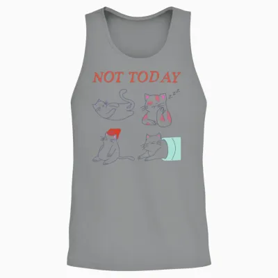 Not Today Funny Meow Unisex Tank Top - Sport Grey