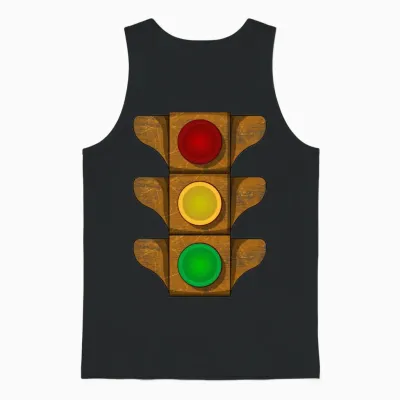 Traffic Light Vintage Rusty Stoplight Stop Go Unisex Tank Top - Black