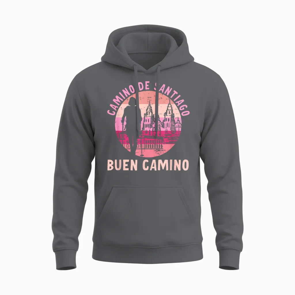 Buen Camino De Santiago De Compostela Jakobsweg Unisex Hoodie in Charcoal