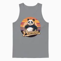 Funny Panda Retro Vintage Unisex Tank Top - Sport Grey – 1