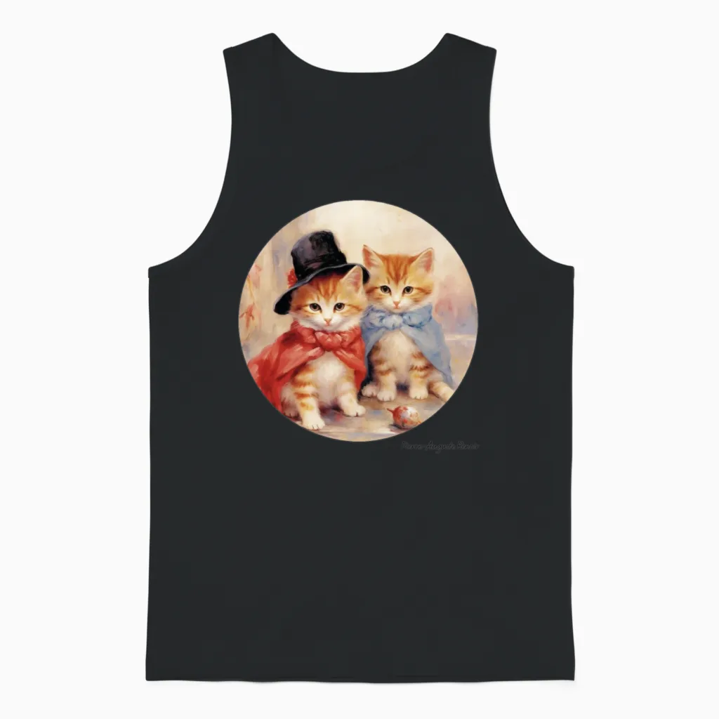 Renoir - Funny Cats Cat Lovers Gift Unisex Tank Top in Black