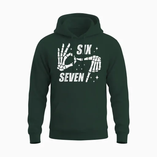 Cool Six Seven Number Gen Alpha Slang 6 7 Trending Meme Unisex Hoodie - Forest