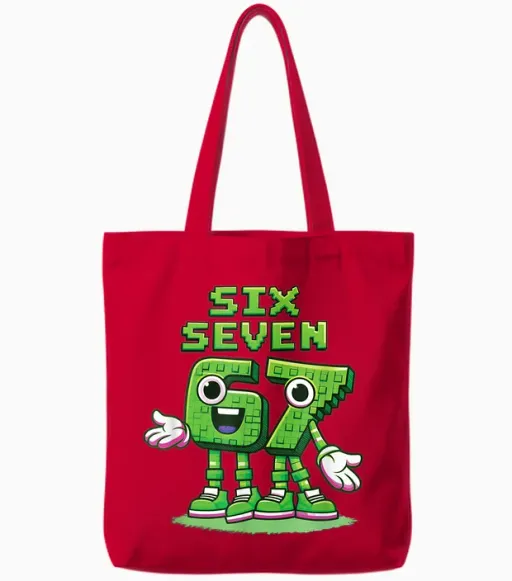 67 Six Seven 6-7 Sweet Italian Brainrot Kids Meme Shirt Boys Tote Bags - Red