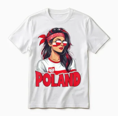 Polen Flagge Frau Sonnenbrille Mädchen Polska Unisex T-Shirt - White