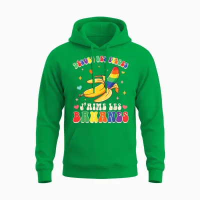 Gay Lgbt Fierté Gay Sorry Girls I Love Bananas T-Shirt, Black Unisex Hoodie - Irish Green