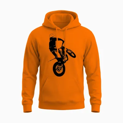 Motorcycle Trial Unisex Hoodie - Safety Orange