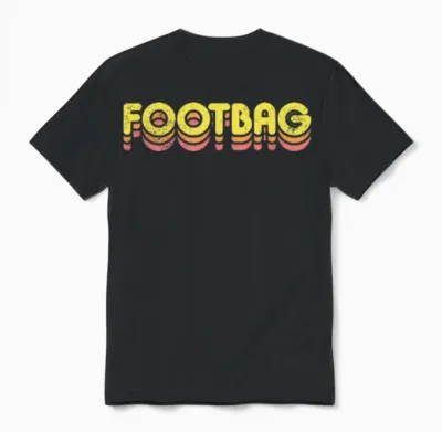 Retro Footbag Unisex T-Shirt - Black