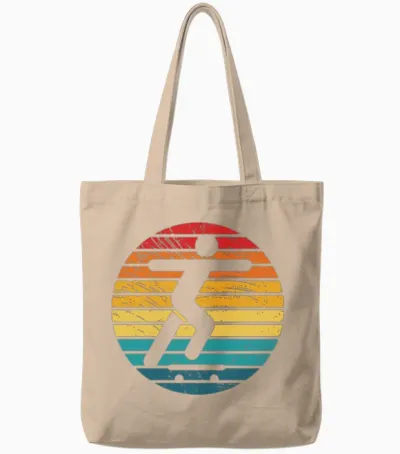Retro Skateboard Tote Bags - Natural