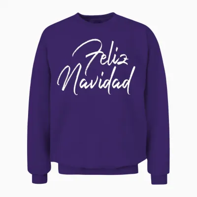 Feliz Navidad Retro 70s Unisex Sweatshirt - Purple