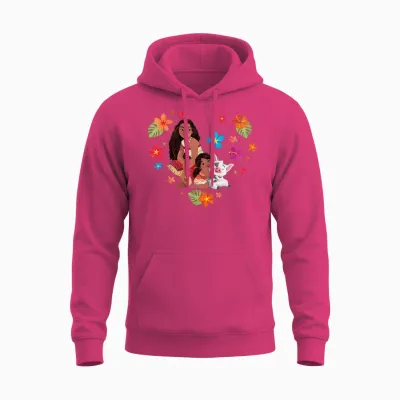Disney Moana 2 Moana Simea and Pua Tropical Heart Sisters T-Shirt, Blue, S Unisex Hoodie - Heliconia