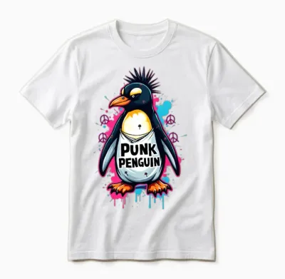 Punk Penguin Unisex T-Shirt - White