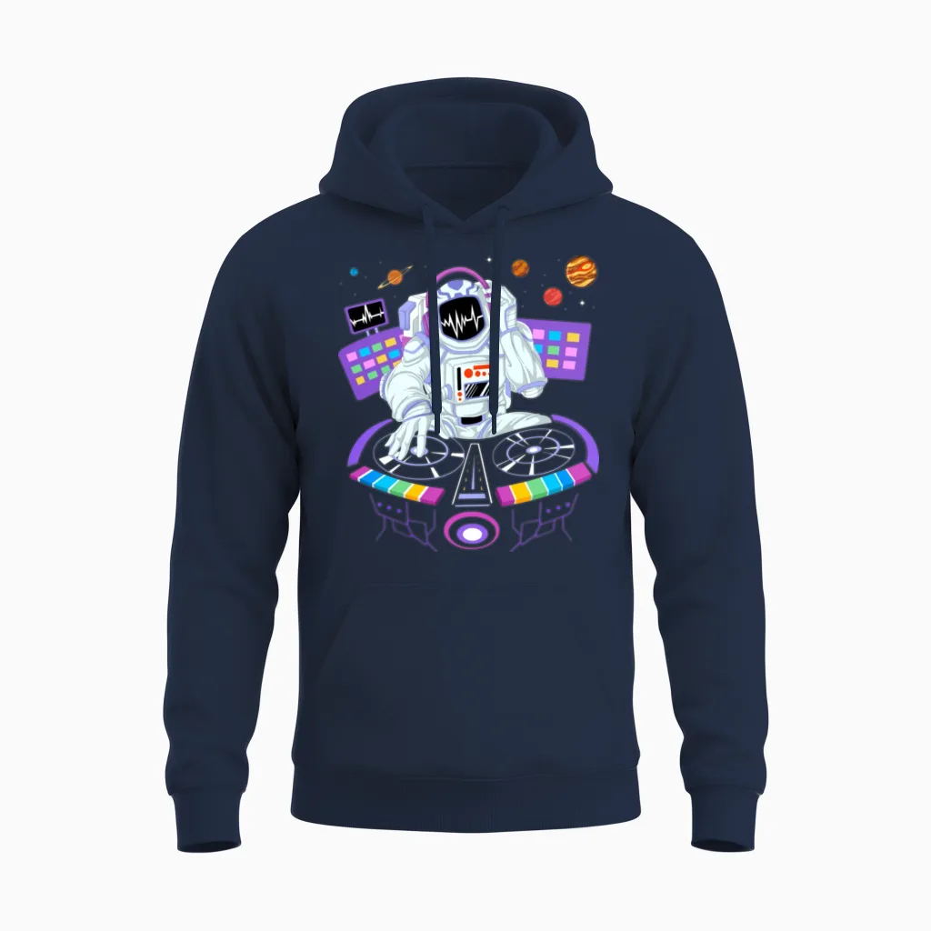 Psytrance Dj Astronaut Electronic Music Gift For Unisex Hoodie in Navy