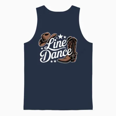 Line Dance Unisex Tank Top - Navy