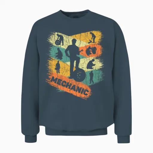 Retro Mechanic Unisex Sweatshirt - Dark Heather