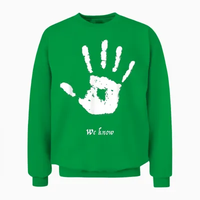 Skyrim We Know Dark Brotherhood Handprint Video Game Unisex Sweatshirt - Irish Green