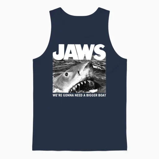 Jaws We´re Gonna Need a Bigger Boat Quote Unisex Tank Top in Navy