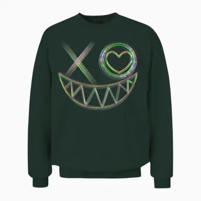 Music Festival Rave Face Electro Techno T-Shirt, Black Unisex Sweatshirt - Forest