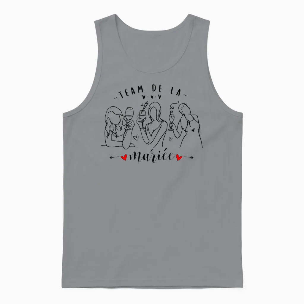 Bride Team Surprise for a Team Bride T-Shirt, White, S Unisex Tank Top in Sport Grey