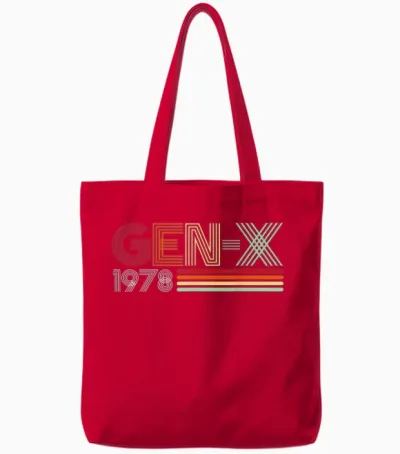 Gen X 1978 Retro-Generation Xer Im Vintage-Textstil Tote Bags - Red