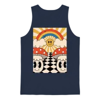 Retro Mushroom Unisex Tank Top - Navy – 1