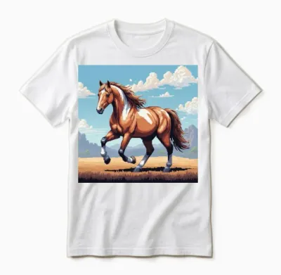 A Pixel Art of a Horse Unisex T-Shirt - White