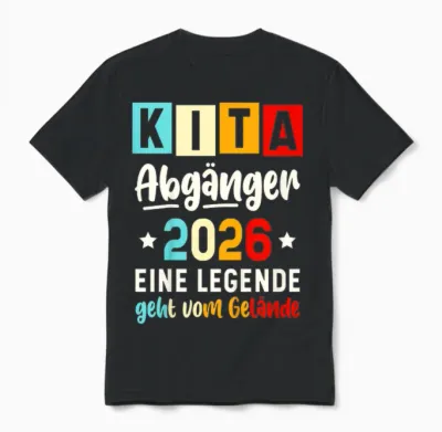 Children's Kita Leavers 2026 School Child First Day Unisex T-Shirt - Black
