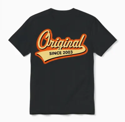 Original Since 2003 (year of Birth, Birthday / 3c) Unisex T-Shirt - Black