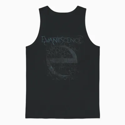Evanescence Blue Distressed Logo 2 Unisex Tank Top - Black