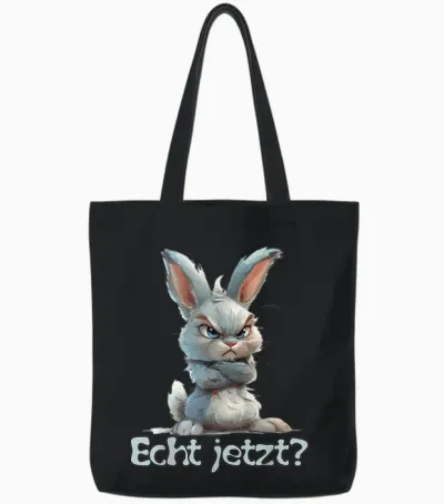 Lustiges Statement Kaninchen I Nein Hase Echt Jetzt? Tote Bags - Black