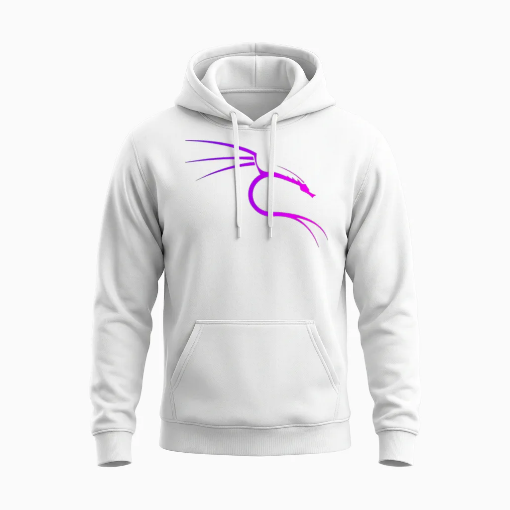 Kali Linux Hacker-Drachen-Design Unisex Hoodie in White