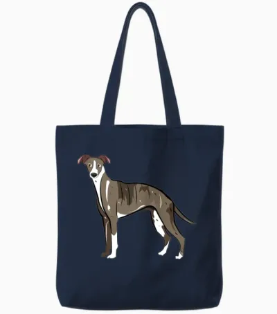Whippet Dog Tote Bags - Navy