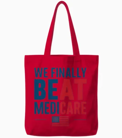We Finally Beat Medicare Anti Biden Tote Bags - Red