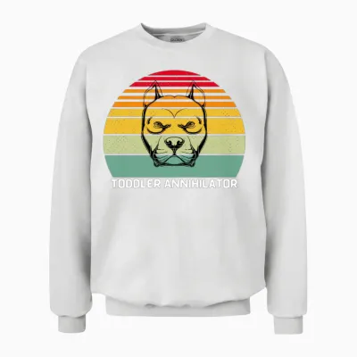 Retro Pitbull Toddler Annihilator Unisex Sweatshirt - White