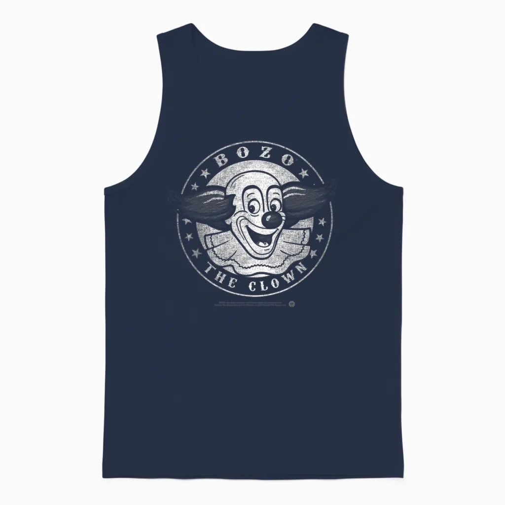 Bozo the Clown Faded Vintage T-Shirt, Black, S Unisex Tank Top in Navy