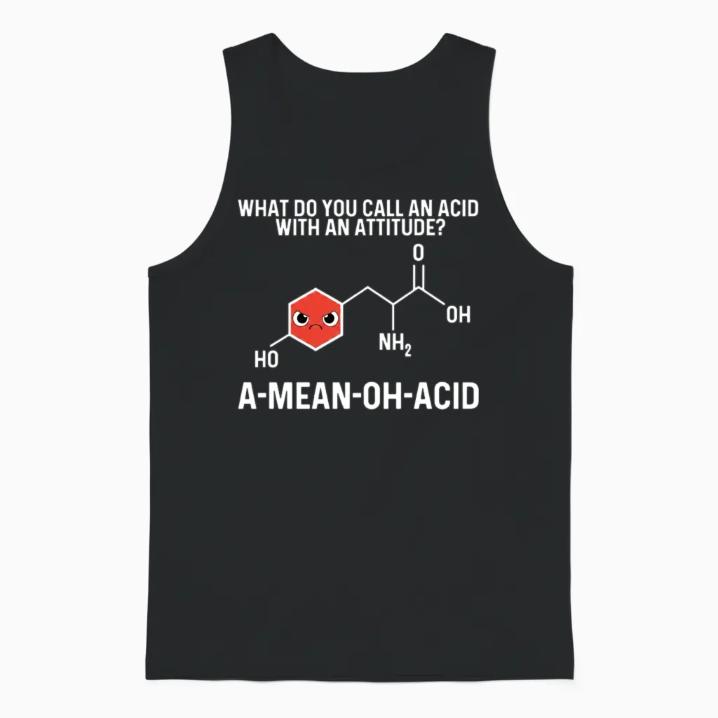 What Do You Call an Acid with an Attitude? A-Mean- Unisex Tank Top in Black