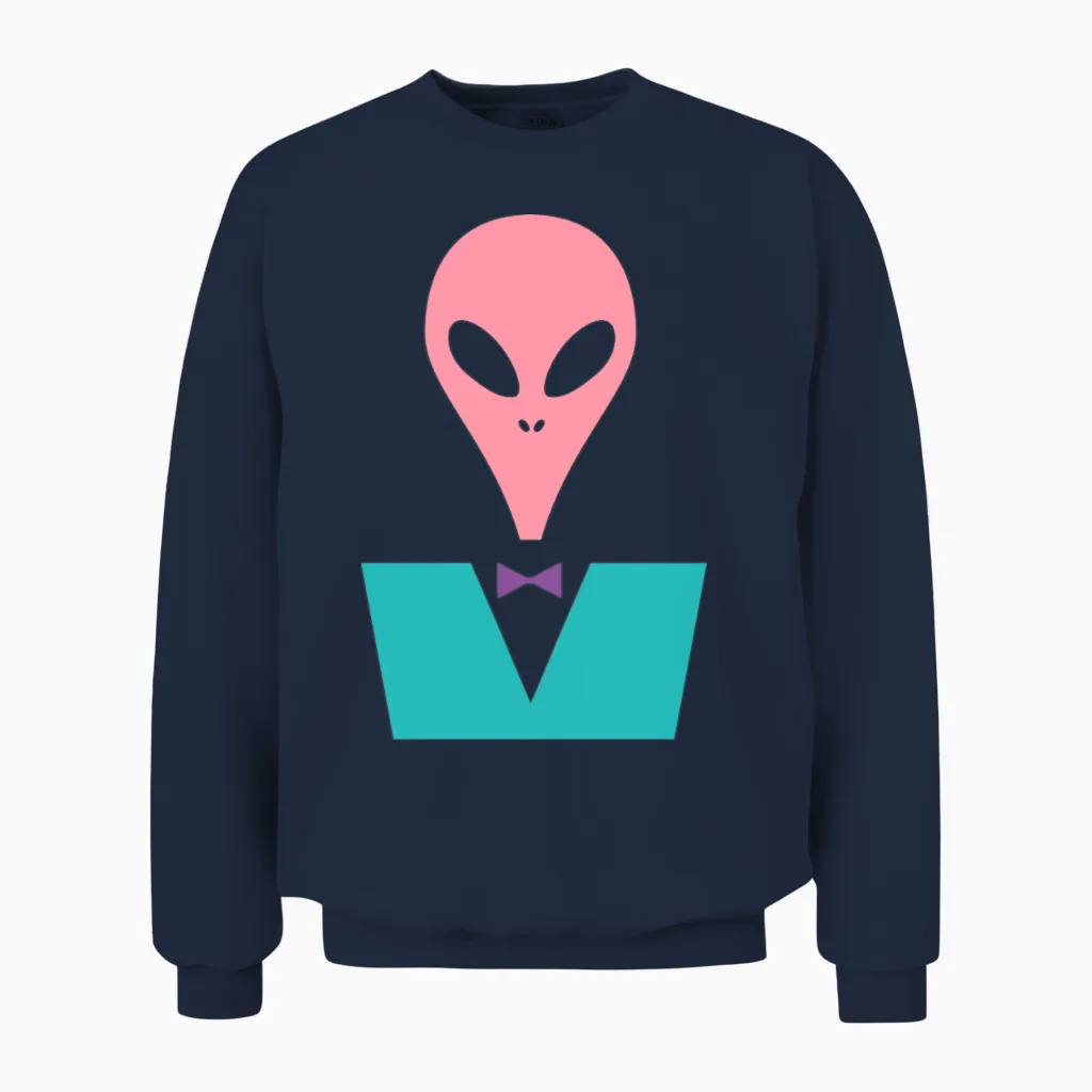 Smart Retro Alien Unisex Sweatshirt - Navy