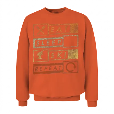 Skiing Mountain Winter Vacation Apres Ski Unisex Sweatshirt - Orange