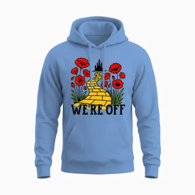 We're off Yellow Brick Road Shirt Witch Halloween Costume Unisex Hoodie - Carolina Blue