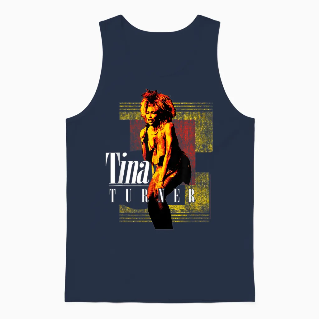 Tina Turner Rote Und Gelbe Blöcke Unisex Tank Top in Navy