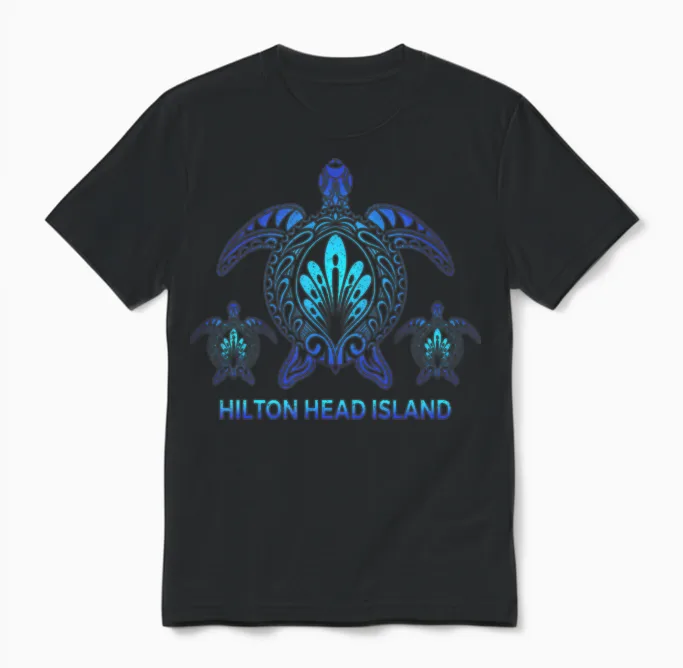 Hilton Head Island South Carolina Turtle Souvenirs Unisex T-Shirt in Black