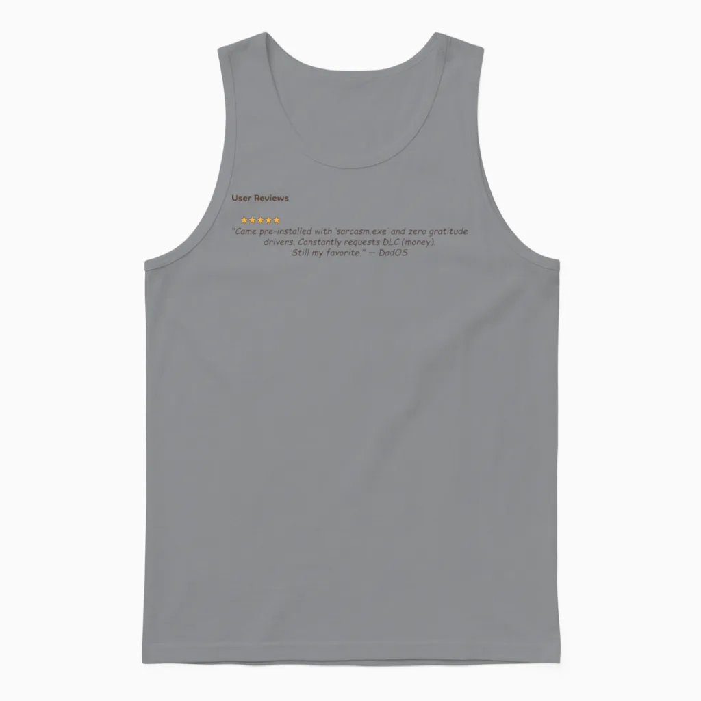 Hilarious Teen Software Manual Unisex Tank Top in Sport Grey