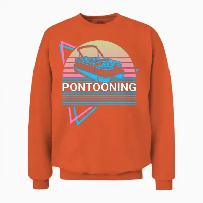 Pontooning Poonton Boat Retro Unisex Sweatshirt - Orange