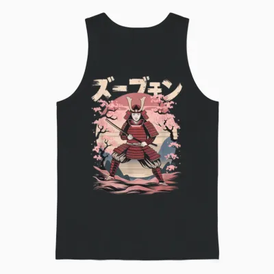 Vintage Fighter Retro Japanese Samurai Japan Samurai Meme T-Shirt, Black, S Unisex Tank Top - Black