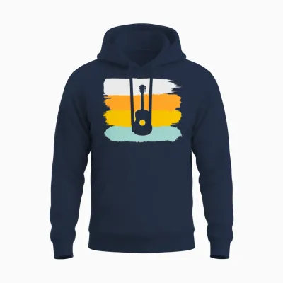Guitar Retro Unisex Hoodie - Navy