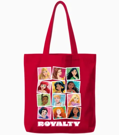 Disney Princess Photos Royalty Portrait Picture Collection T-Shirt, Black, S Tote Bags - Red